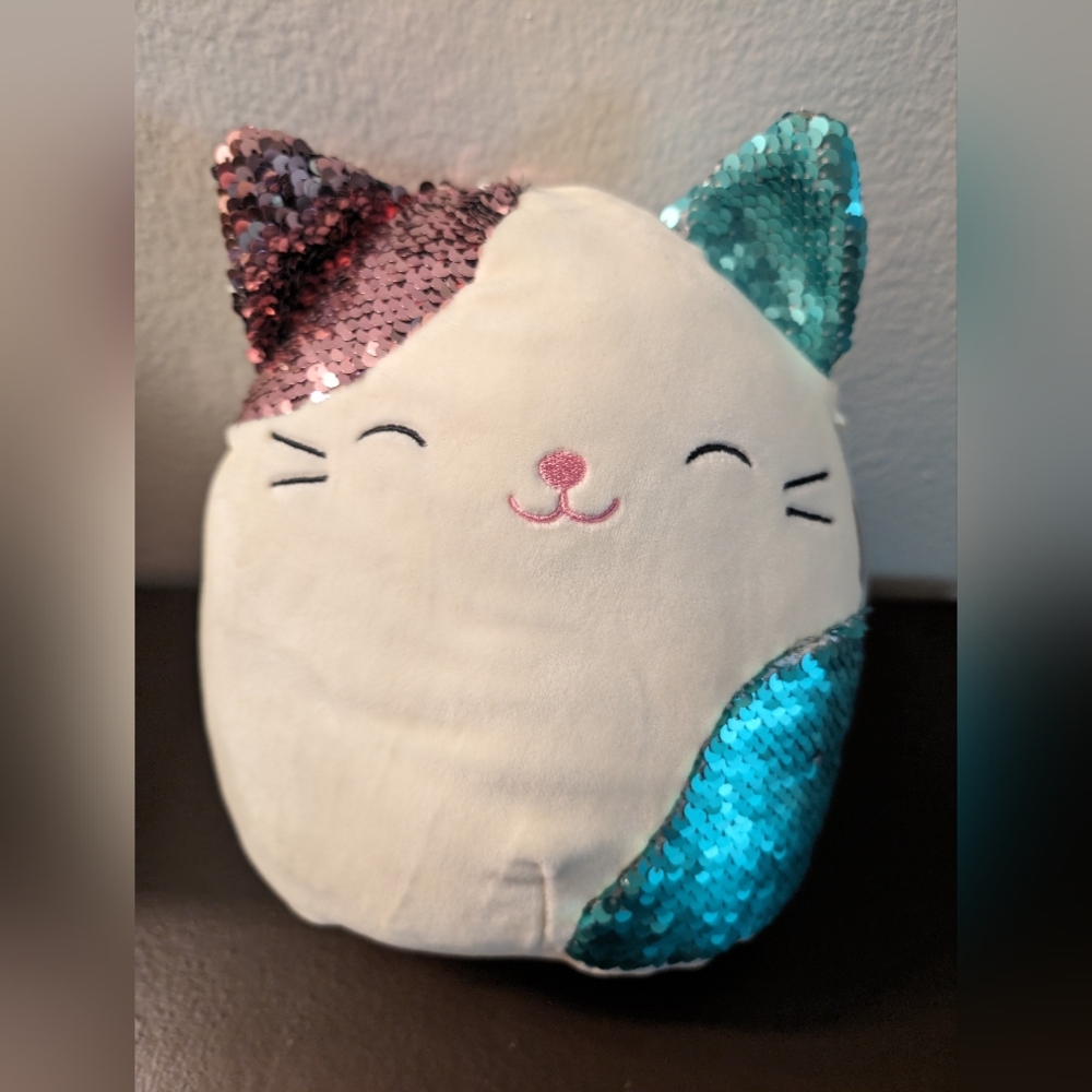 Squishmallow Sequin Pink and Blue Cam Rare
